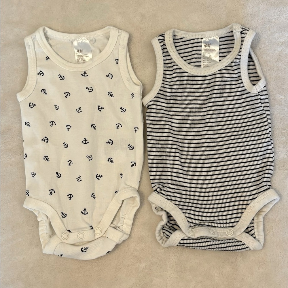 H&M Organic Cotton Tank Top Bodysuit Bundle Size 1-2 months